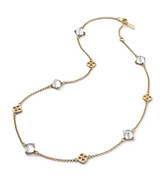 Gold Vermeil and Crystal Mini Médicis Mirror Necklace