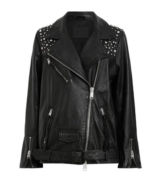 Leather Rhinestone Billie Jacket