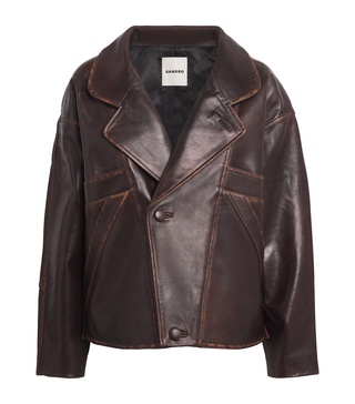 Double-Breasted Leather Jacket