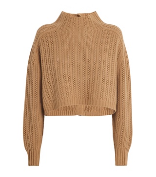 Cropped Back-Buttoned Sweater