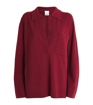 Virgin Wool-Cashmere Polo Sweater