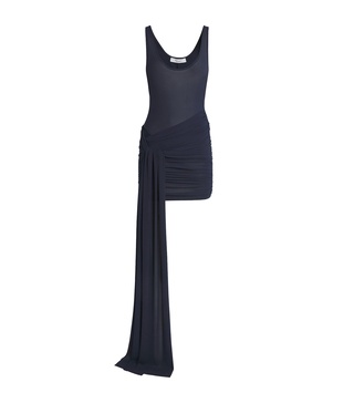 Scoop-Neck Wrap Mini Dress