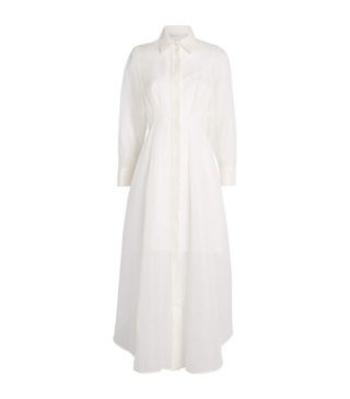 Linen-Silk Shirt Dress