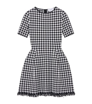 Frayed Houndstooth Mini Dress