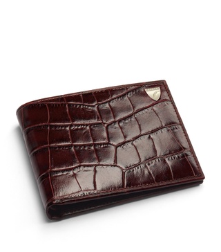 Croc-Embossed Leather Bifold Wallet