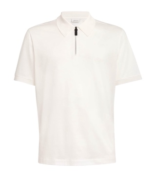 Cotton Zip-Up Polo Shirt