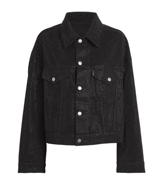 Crystal-Embellished Spencer Denim Jacket