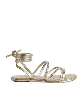 Metallic Leather Gladiator Sandals