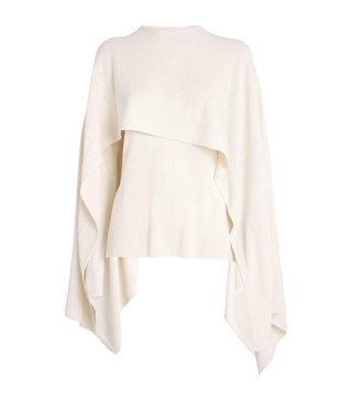 Silk Bouclé Cape Sweater