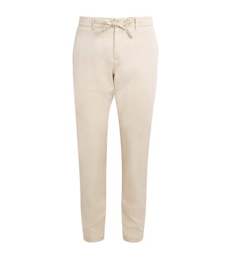 Stretch-Cotton Drawstring Trousers