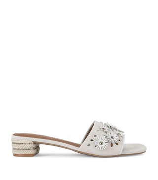 Suede Flower Low Sandals 30