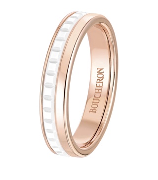 Rose Gold Quatre White Wedding Band