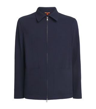Virgin Wool-Blend Bomber Jacket