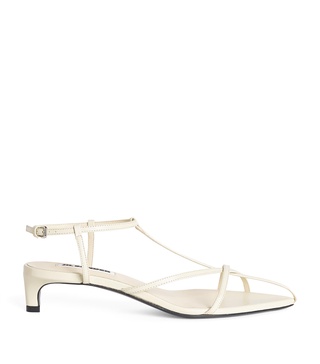 Leather Strappy Heeled Sandals 35