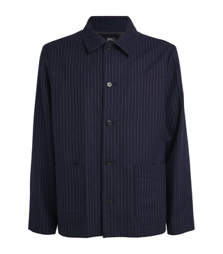 Wool-Blend Striped Jacket