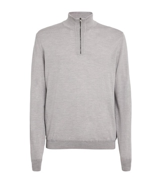 Virgin Wool Quarter-Zip Sweater