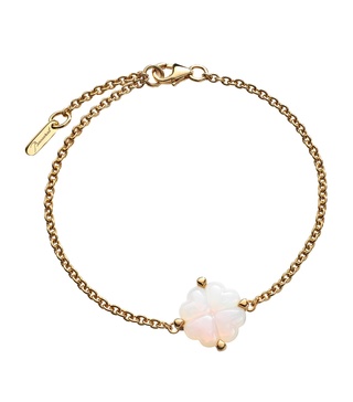 Gold Vermeil and Crystal Trèfle Chain Bracelet