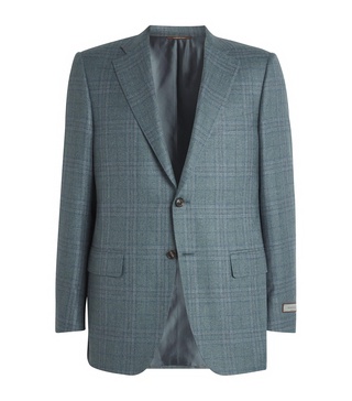 Silk-Cashmere Chequered Blazer