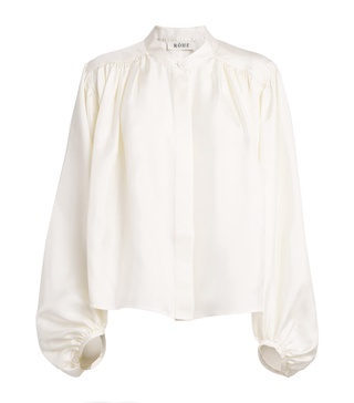 Silk Pleated Blouse