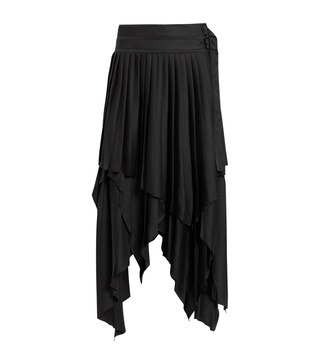 Asymmetric Kat Pleated Skirt