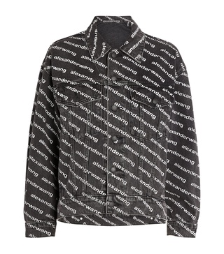 Asymmetric-Hem Logo Print Jacket