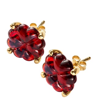 Gold Vermeil and Crystal Trèfle Iridescent Stud Earrings