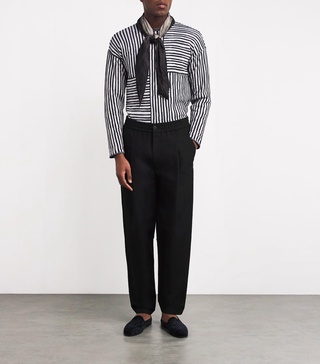 Linen-Cotton Tailored Trousers