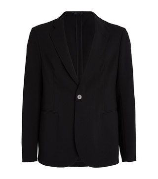 Crepe Single-Breasted Blazer
