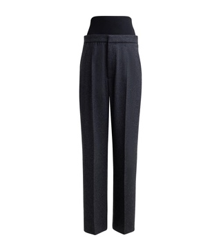 Merino Wool Knitted-Band Trousers