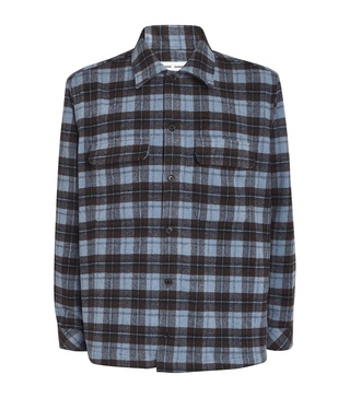 Wool-Blend Check Sacastor Overshirt