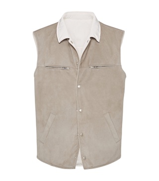 Leather Reversible Padded Gilet