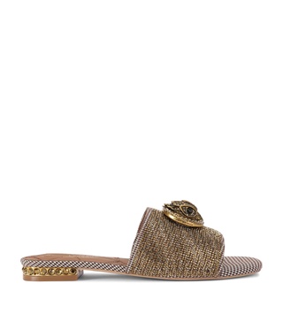 Houndstooth Crystal-Embellished Chelsea Sandals