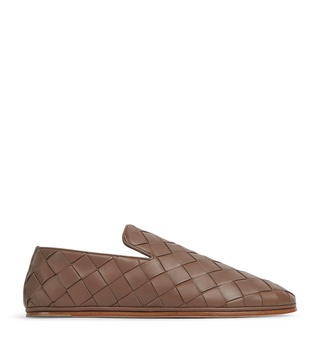 Leather Intrecciato Weave Slip-On Shoes