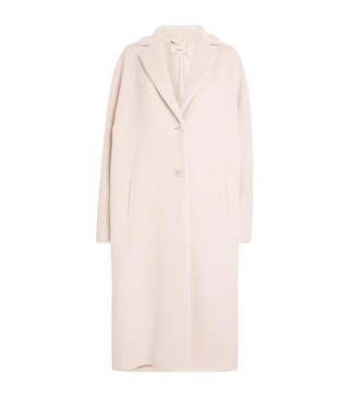 Alpaca-Blend Button-Up Coat