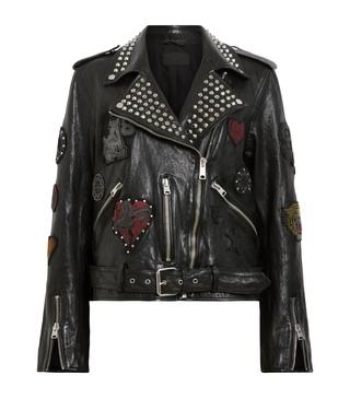 Leather College Biker Jacket