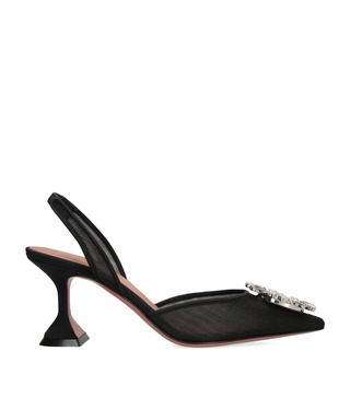 Mesh Begum Slingback Pumps 70