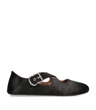 Satin Criss-Cross Ballet Flats
