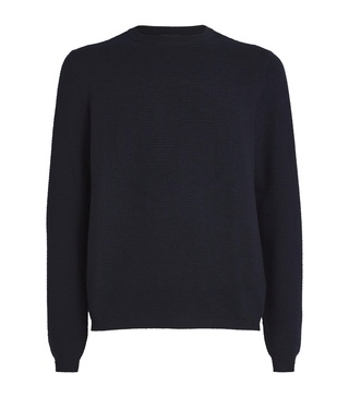 Virgin Wool-Blend Jacquard Logo Sweater