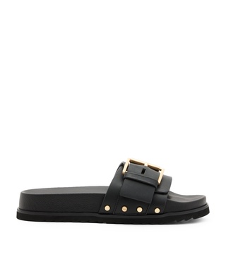 Leather Ellie Stud Slides
