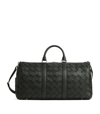 Leather Intrecciato Cabin Duffle Bag
