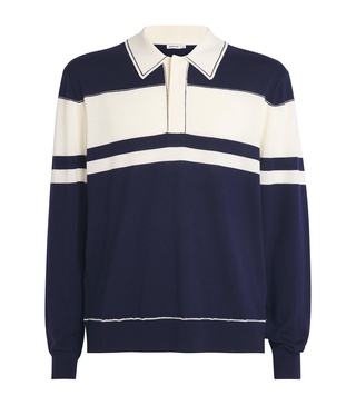 Wool Long-Sleeve Louis Polo Shirt