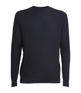 Virgin Wool-Blend Ribbed Sweater