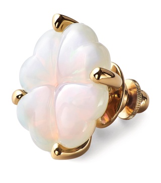 Gold Vermeil and Crystal Trèfle Pin