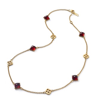 Gold Vermeil and Crystal Médicis Red Necklace