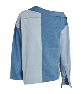 Denim Off-The-Shoulder Shirt
