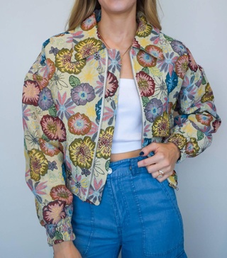 antique tapestry floral jacket