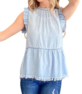 high expectations top in light wash