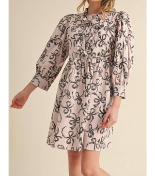 bow tie dress in pink