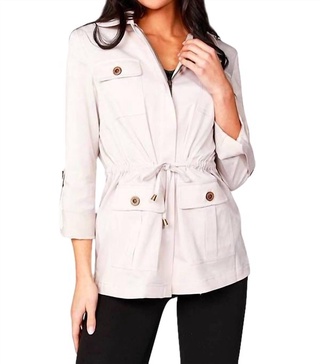 zip-up pocket anorak in cream