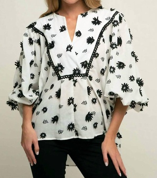 roxy blouse in black forest
